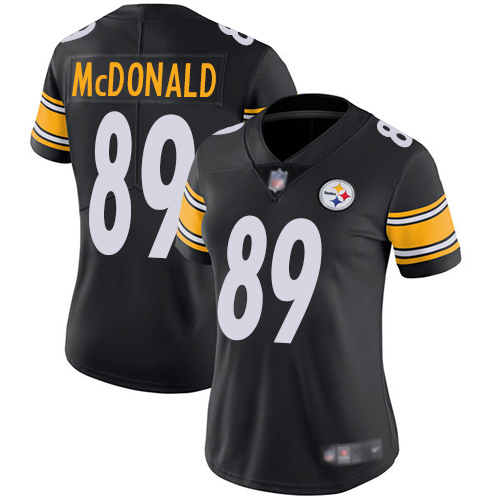 Women Pittsburgh Steelers Football #89 Limited Black Vance McDonald Home Vapor Untouchable Nike NFL Jersey